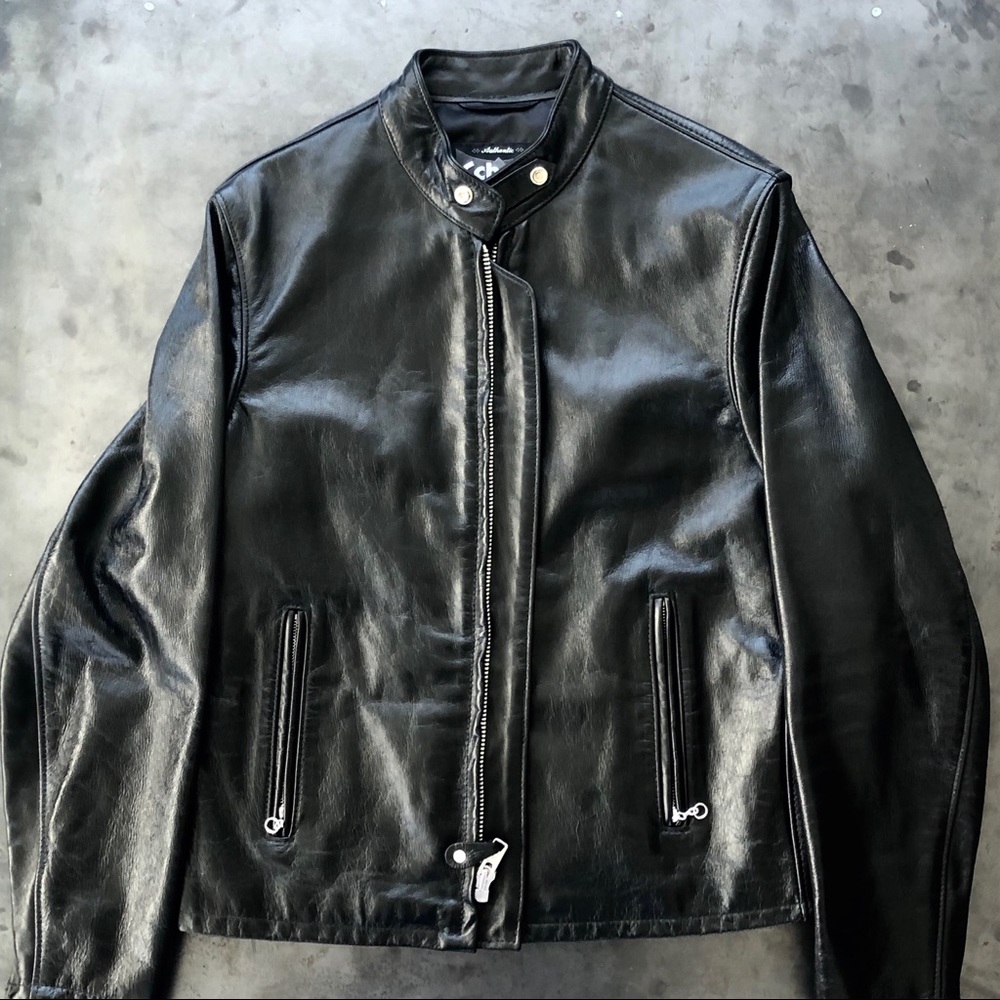 Schott leather motorcycle jacket.